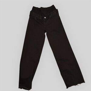 Black Wide-Leg Maternity Jeans